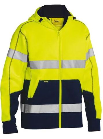 HOODIE FLEECE BISLEY FULL ZIP REF YELL/NAVY SMALL
