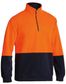 BISLEY POLAR FLEECE 1/4 ZIP JUMPER ORANGE/NAVY