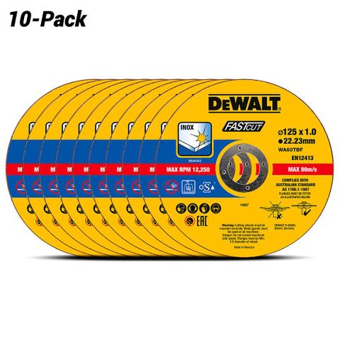 CUTTING DISCS 125MM 10 PACK DEWALT DT43972-QZ