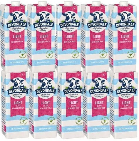 MILK SEMI SKIM UHT DEVONDALE 1L (BOX 10)