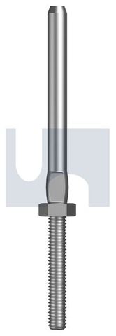 TERMINAL SWAGE STUD&NUT M6X3.2 LEFTHAND SS316 (EA)