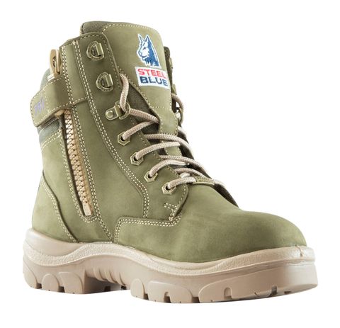 BOOT S/BLUE LADIES S/CROSS ZIP KHAKI 9.5