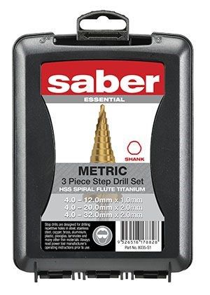 DRILL SET 3PIECE STEP DRILL SABER