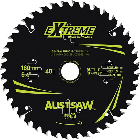 TCT SAW BLADE THIN AUSTSAW RAIDERX 160MMX40T