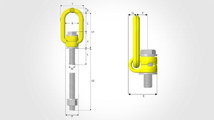 LIFTING POINT M20 SWIVEL OFFSET RING 2.5T GR100