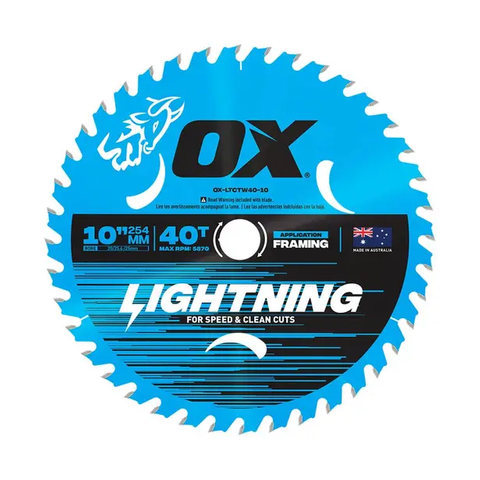 TCT FRAMING BLADE OX LIGHTNING 254MM X 40T