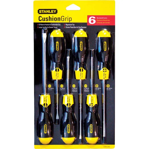 SCREWDRIVER SET CUSHION GRIP STANLEY PCES