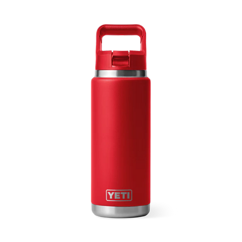 BOTTLE RAMBLER STRAW 26OZ 760ML RESCUE RED YETI