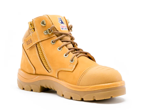 BOOT S/BLUE PARKES ZIP SCUFF 312658 WHEAT 6 (PAIR)