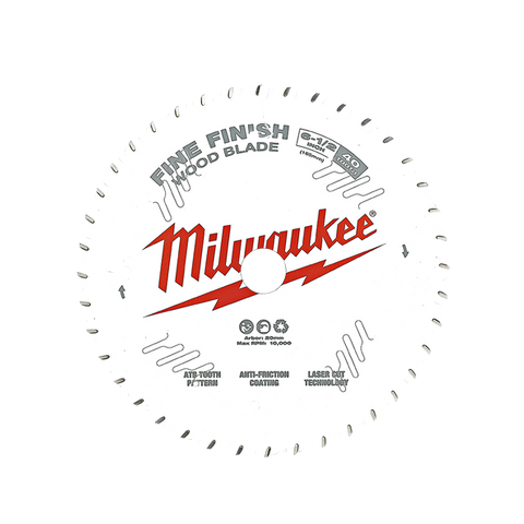 MILWAUKEE 165MM (6-1/2") 40T WOOD CIRC SAW BLADE