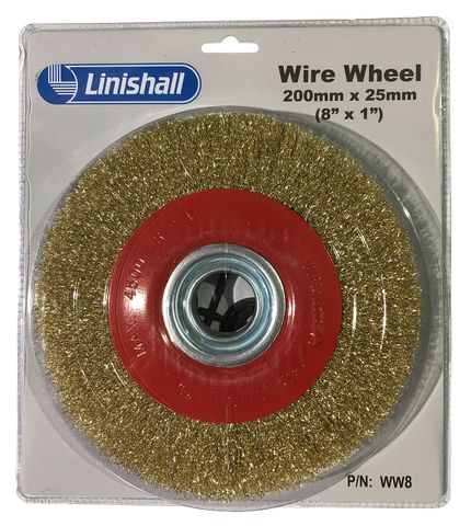 WIRE WHEEL 8"X1" 200X25MM LINISHALL