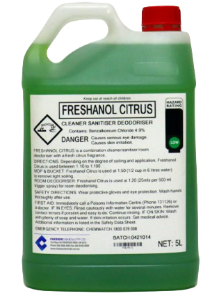 DISINFECTANT SANITISER SPRAY LIQUID FRESHANOL 5L
