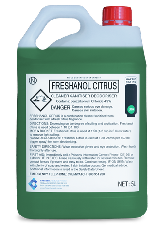 DISINFECTANT SANITISER SPRAY LIQUID FRESHANOL 5L