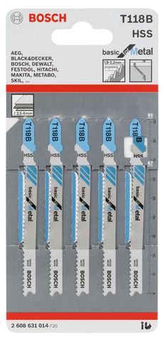 BLADE JIGSAW BOSCH BASIC METAL T118B (PK 5)