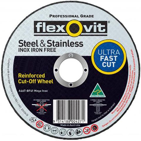 DISC CUT OFF METAL S/STEEL FLEXOVIT 230X1.9X22MM