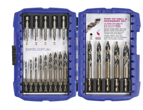 DRILL SET STEP TIP COBALT 19 PIECE