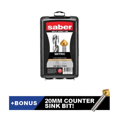 JOBER DRILL SABER SET HSS 25PC W/ COUNTERSINK