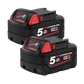 BATTERY TWIN MILWAUKEE M18 5AMP M18B52 (PK 2)