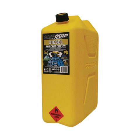 JERRY CAN DIESEL 20 LTR PRO QUIP YELLOW*NO HOLDER*
