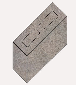 BLOCK DBL CORNER 390X190X140MM NATURAL