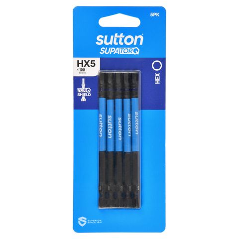 BIT SCREWDRIVER S206 HEX HX5 100MM 5PK