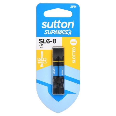 BIT SCREWDRIVER S218 SLOTTED SL6-8 50MM 2PK