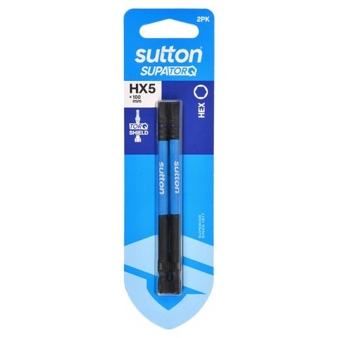 BIT SCREWDRIVER S206 HEX HX5 100MM 2PK