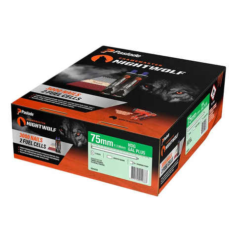 NAIL PAS 75X3.06MM HDG GAL+GAS (BOX 3000 NIGHTWOLF