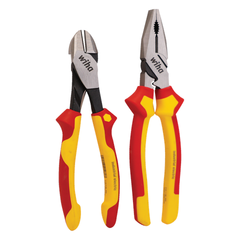 PLIERS 2PCE SET SIDE CUTTER/LINESMAN VDE WIHA