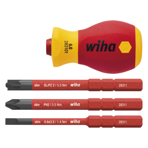 SCREWDRIVER W/BIT HOLDER SET VDE 1000V WIHA