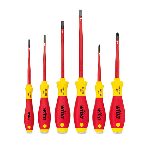 SCREWDRIVER 6PCE SET FLAT/PHILLIPS VDE 1000V WIHA