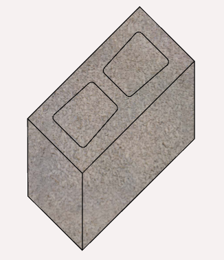 BLOCK DBLCNR 1/2 TRADITIONAL 190X190X190MM NATURA