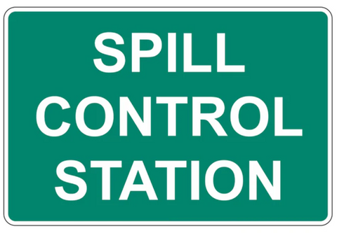 SIGN SPILL CONTROL STATION 450X300MM ALUM N/R