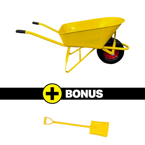 KIT WHEELBARROW WIDE TH/PROOFVALVE FOLDTRAY+SHOVEL