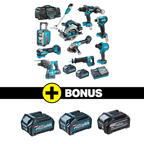 MAKITA 40V MAX 10 PIECE BRUSHLESS COMBO KIT