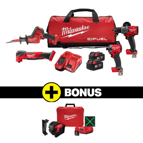 MILWAUKEE M18 FUEL&trade; 4 PIECE POWER PACK 4Q3