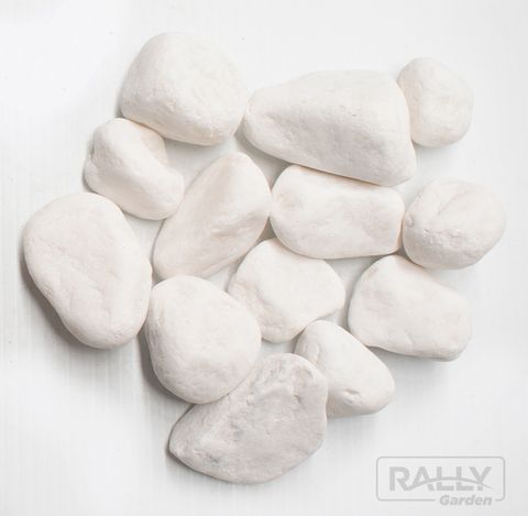 SUNRISE SNOW WHITE POLISHED PEBBLES 20KG BAG