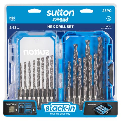 SUTTON SUPABIT HEX SHANK DRILL SET 25 PIECE
