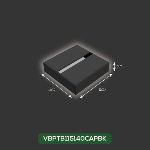 CAP TBLADE CONC SS316 120X120X30X3MM BLACKOUT