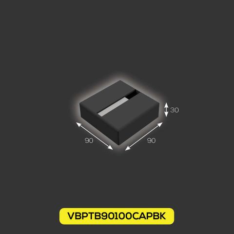 CAP TBLADE CONC SS316 90X90X30X3MM BLACKOUT