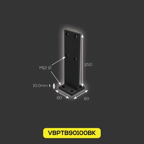 POST SUPPORT TBLADE 80X80X250X10MM BLACKOUT