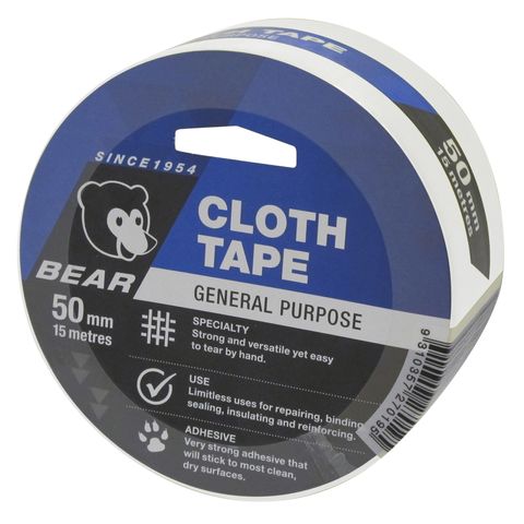 TAPE CLOTH WHITE 50MM X 15M NORTON (ROLL)
