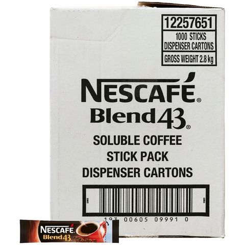 COFFEE NESCAFE BLEND 43 STICKS SATCHETS (BOX 1000)