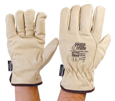 GLOVES RIGGERMATE LEATHER PIG GRAIN LINED L (PAIR)