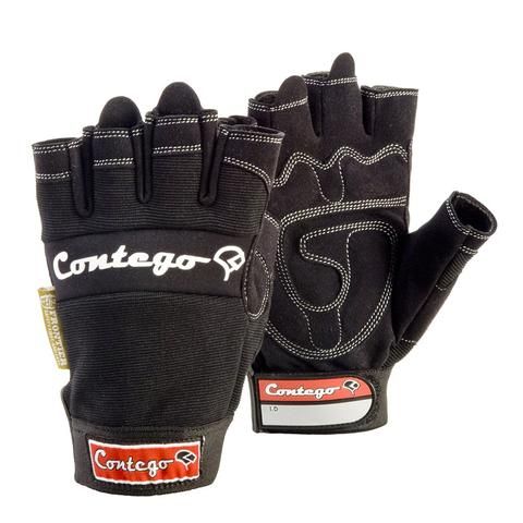 GLOVES CONTEGO FINGERLESS BLACK MED (PAIR)