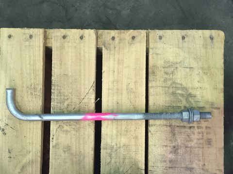 BOLT HOLD DOWN ASSEMBLY 16X450 GALV 4.6G PINK