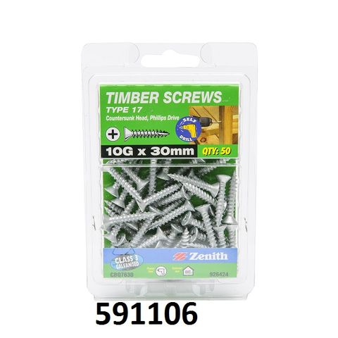 SCREW TIMBER 10X30 CL3 T17 CBQ7630 (BOX 50)