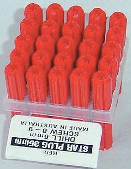 PLUG RED 6MM 8G-9GX25MM MWPFR-25 (PK 25)