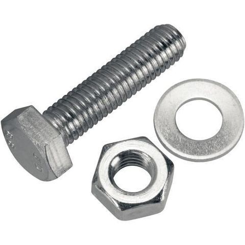 BOLT HEX 16X75 GALV NUT&WASHER (PK 5)