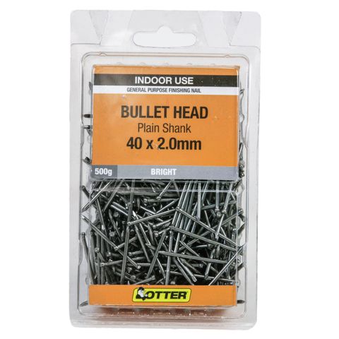 NAIL BULLET BRIGHT  40X2.0MM  (500G PACK)